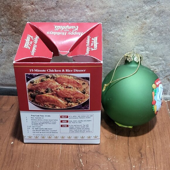 Campbells Soup Kids Green Ball Ornament Collectors Edition 2008 - Picture 4 of 9